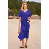 imageWomens Casual Summer Dress Casual Ruffle Short Sleeve V Neck A Line Flowy Tiered Beach Maxi Dresses with PocketsRoyal Blue