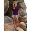 imageWomens Eyelet Tops Puff Short Sleeve Blouses Dressy Casual Cute Hollow Out Crochet Lace Embroidered Summer ShirtsPurple