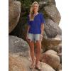 imageWomens Eyelet Tops Puff Short Sleeve Blouses Dressy Casual Cute Hollow Out Crochet Lace Embroidered Summer ShirtsRoyal Blue