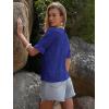 imageWomens Eyelet Tops Puff Short Sleeve Blouses Dressy Casual Cute Hollow Out Crochet Lace Embroidered Summer ShirtsRoyal Blue