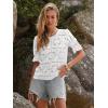 imageWomens Eyelet Tops Puff Short Sleeve Blouses Dressy Casual Cute Hollow Out Crochet Lace Embroidered Summer ShirtsWhite