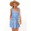 imageWomens Floral Summer Mini Dresses Ruffle Straps Boho Tiered Babydoll Tank Sundress Beach Vacation Short DressesPattern1