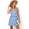 imageWomens Floral Summer Mini Dresses Ruffle Straps Boho Tiered Babydoll Tank Sundress Beach Vacation Short DressesPattern1