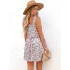 imageWomens Floral Summer Mini Dresses Ruffle Straps Boho Tiered Babydoll Tank Sundress Beach Vacation Short DressesPattern2