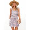 imageWomens Floral Summer Mini Dresses Ruffle Straps Boho Tiered Babydoll Tank Sundress Beach Vacation Short DressesPattern2