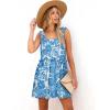 imageWomens Floral Summer Mini Dresses Ruffle Straps Boho Tiered Babydoll Tank Sundress Beach Vacation Short DressesPattern3