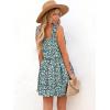 imageWomens Floral Summer Mini Dresses Ruffle Straps Boho Tiered Babydoll Tank Sundress Beach Vacation Short DressesPattern4