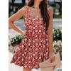 imageWomens Floral Summer Mini Dresses Ruffle Straps Boho Tiered Babydoll Tank Sundress Beach Vacation Short DressesPattern5