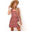imageWomens Floral Summer Mini Dresses Ruffle Straps Boho Tiered Babydoll Tank Sundress Beach Vacation Short DressesPattern5
