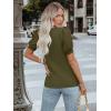 imageWomens Lace Short Sleeve Tops Dressy Casual Blouses Business Work Office T Shirts 2025 Trendy Summer ClothesArmy Green