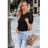 imageWomens Lace Short Sleeve Tops Dressy Casual Blouses Business Work Office T Shirts 2025 Trendy Summer ClothesBlack