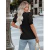 imageWomens Lace Short Sleeve Tops Dressy Casual Blouses Business Work Office T Shirts 2025 Trendy Summer ClothesBlack