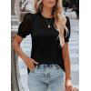imageWomens Lace Short Sleeve Tops Dressy Casual Blouses Business Work Office T Shirts 2025 Trendy Summer ClothesBlack