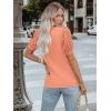 imageWomens Lace Short Sleeve Tops Dressy Casual Blouses Business Work Office T Shirts 2025 Trendy Summer ClothesCoral Pink