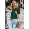 imageWomens Lace Short Sleeve Tops Dressy Casual Blouses Business Work Office T Shirts 2025 Trendy Summer ClothesGreen