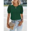 imageWomens Lace Short Sleeve Tops Dressy Casual Blouses Business Work Office T Shirts 2025 Trendy Summer ClothesGreen