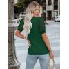 imageWomens Lace Short Sleeve Tops Dressy Casual Blouses Business Work Office T Shirts 2025 Trendy Summer ClothesGreen