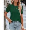 imageWomens Lace Short Sleeve Tops Dressy Casual Blouses Business Work Office T Shirts 2025 Trendy Summer ClothesGreen