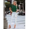 imageWomens Lace Short Sleeve Tops Dressy Casual Blouses Business Work Office T Shirts 2025 Trendy Summer ClothesGreen
