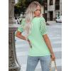 imageWomens Lace Short Sleeve Tops Dressy Casual Blouses Business Work Office T Shirts 2025 Trendy Summer ClothesLight Green