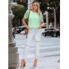 imageWomens Lace Short Sleeve Tops Dressy Casual Blouses Business Work Office T Shirts 2025 Trendy Summer ClothesLight Green