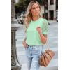 imageWomens Lace Short Sleeve Tops Dressy Casual Blouses Business Work Office T Shirts 2025 Trendy Summer ClothesLight Green