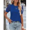 imageWomens Lace Short Sleeve Tops Dressy Casual Blouses Business Work Office T Shirts 2025 Trendy Summer ClothesRoyal Blue