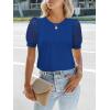 imageWomens Lace Short Sleeve Tops Dressy Casual Blouses Business Work Office T Shirts 2025 Trendy Summer ClothesRoyal Blue