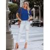 imageWomens Lace Short Sleeve Tops Dressy Casual Blouses Business Work Office T Shirts 2025 Trendy Summer ClothesRoyal Blue