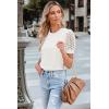 imageWomens Lace Short Sleeve Tops Dressy Casual Blouses Business Work Office T Shirts 2025 Trendy Summer ClothesWhite