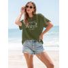 imageWomens Oversized T Shirts Graphic Tees Summer Short Sleeve Casual Loose Crewneck Basic Tunic Tops Trendy 2025Army Green