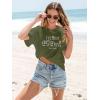 imageWomens Oversized T Shirts Graphic Tees Summer Short Sleeve Casual Loose Crewneck Basic Tunic Tops Trendy 2025Army Green