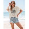 imageWomens Oversized T Shirts Graphic Tees Summer Short Sleeve Casual Loose Crewneck Basic Tunic Tops Trendy 2025Beige