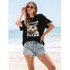 imageWomens Oversized T Shirts Graphic Tees Summer Short Sleeve Casual Loose Crewneck Basic Tunic Tops Trendy 2025Black Cat