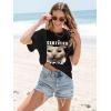 imageWomens Oversized T Shirts Graphic Tees Summer Short Sleeve Casual Loose Crewneck Basic Tunic Tops Trendy 2025Black Cat