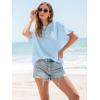 imageWomens Oversized T Shirts Graphic Tees Summer Short Sleeve Casual Loose Crewneck Basic Tunic Tops Trendy 2025Blue