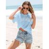 imageWomens Oversized T Shirts Graphic Tees Summer Short Sleeve Casual Loose Crewneck Basic Tunic Tops Trendy 2025Blue