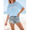 imageWomens Oversized T Shirts Graphic Tees Summer Short Sleeve Casual Loose Crewneck Basic Tunic Tops Trendy 2025Blue