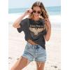 imageWomens Oversized T Shirts Graphic Tees Summer Short Sleeve Casual Loose Crewneck Basic Tunic Tops Trendy 2025Dark Grey