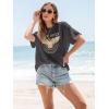 imageWomens Oversized T Shirts Graphic Tees Summer Short Sleeve Casual Loose Crewneck Basic Tunic Tops Trendy 2025Dark Grey