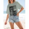 imageWomens Oversized T Shirts Graphic Tees Summer Short Sleeve Casual Loose Crewneck Basic Tunic Tops Trendy 2025Green
