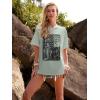 imageWomens Oversized T Shirts Graphic Tees Summer Short Sleeve Casual Loose Crewneck Basic Tunic Tops Trendy 2025Green