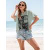 imageWomens Oversized T Shirts Graphic Tees Summer Short Sleeve Casual Loose Crewneck Basic Tunic Tops Trendy 2025Green