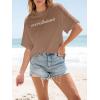 imageWomens Oversized T Shirts Graphic Tees Summer Short Sleeve Casual Loose Crewneck Basic Tunic Tops Trendy 2025Khaki 1