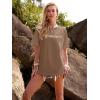 imageWomens Oversized T Shirts Graphic Tees Summer Short Sleeve Casual Loose Crewneck Basic Tunic Tops Trendy 2025Khaki 1