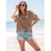 imageWomens Oversized T Shirts Graphic Tees Summer Short Sleeve Casual Loose Crewneck Basic Tunic Tops Trendy 2025Khaki 1
