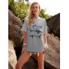 imageWomens Oversized T Shirts Graphic Tees Summer Short Sleeve Casual Loose Crewneck Basic Tunic Tops Trendy 2025Light Grey 1