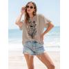 imageWomens Oversized T Shirts Graphic Tees Summer Short Sleeve Casual Loose Crewneck Basic Tunic Tops Trendy 2025Light Khaki 1