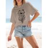 imageWomens Oversized T Shirts Graphic Tees Summer Short Sleeve Casual Loose Crewneck Basic Tunic Tops Trendy 2025Light Khaki 1