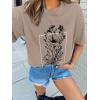 imageWomens Oversized T Shirts Graphic Tees Summer Short Sleeve Casual Loose Crewneck Basic Tunic Tops Trendy 2025Light Khaki 1